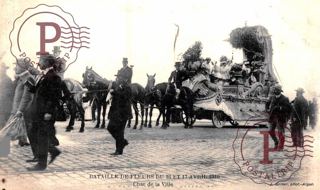 ALGER - BATAILLE DE FLEURS - CHAR DE LA VILLE - AVRIL 1910.jpg